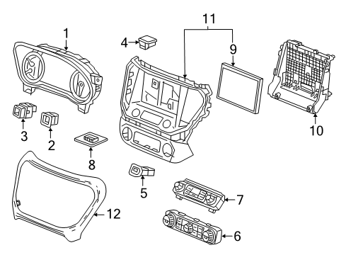 2023 GMC Acadia Cluster & Switches, Instrument Panel Diagram 4 - Thumbnail