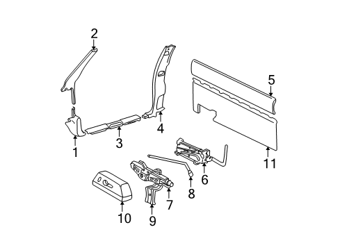 2000 Chevy S10 Cover, Jack Stowage *Graphite Diagram for 15673657