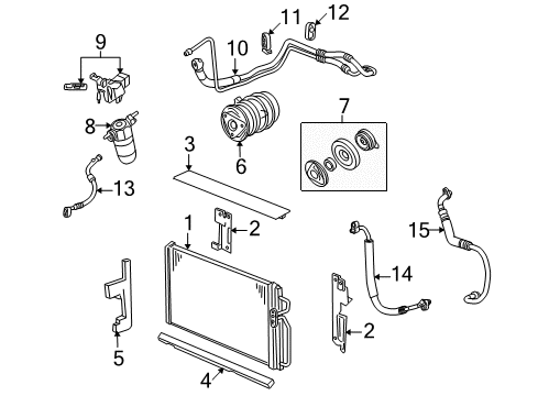 2005 Pontiac Bonneville A/C Condenser, Compressor & Lines Diagram 2 - Thumbnail