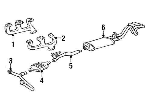 1988 Chevy K2500 Exhaust Components, Exhaust Manifold Diagram 3 - Thumbnail