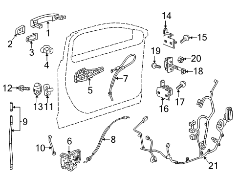 2018 Buick Regal Sportback Front Door - Lock & Hardware Diagram