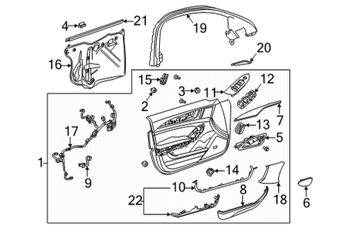 2024 Cadillac CT5 Trim Assembly, Front S/D *Black Diagram for 84756393