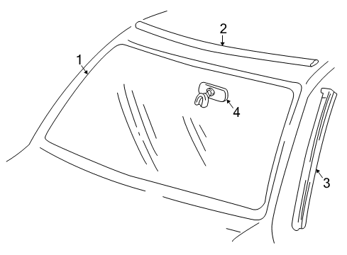 2005 GMC Safari Windshield Glass Diagram