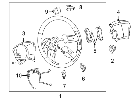 2006 Buick Rainier Steering Column & Wheel, Shroud, Switches & Levers Diagram 3 - Thumbnail