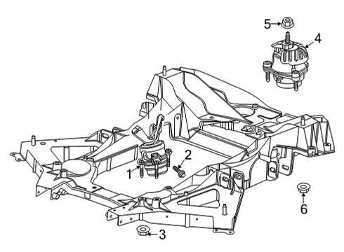 2020 Chevy Corvette Engine & Trans Mounting Diagram