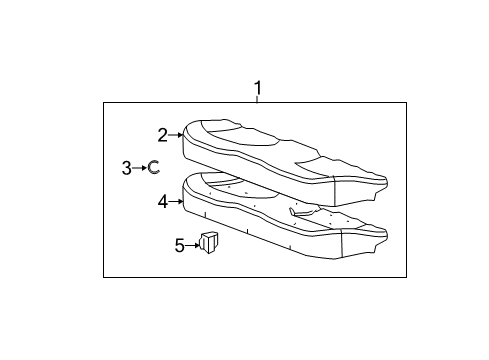 2011 Buick LaCrosse Pad Assembly, Rear Seat Cushion Diagram for 20823901