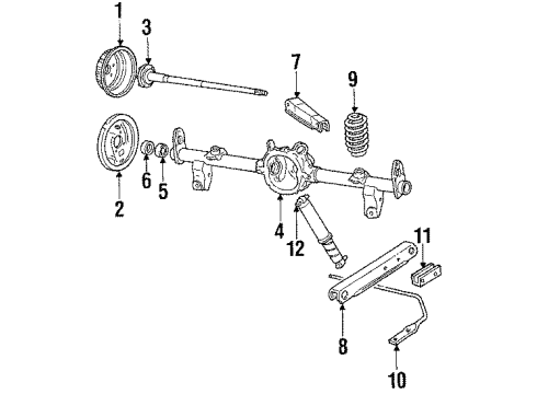 1984 Oldsmobile Delta 88 Rear Suspension, Control Arm Diagram 1 - Thumbnail