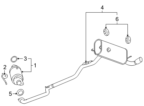 2007 Saturn Sky Exhaust Components Diagram 2 - Thumbnail