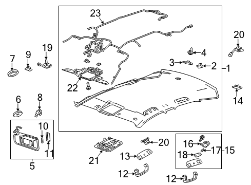 2014 Cadillac ATS Harness Assembly, Windshield Header Wiring Diagram for 23175196