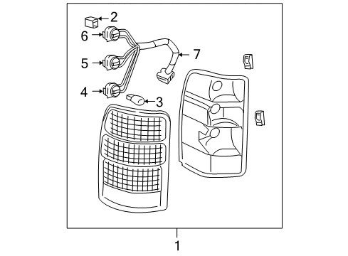 2006 GMC Yukon XL 1500 Combination Lamps Diagram