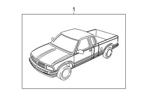 1999 GMC Sonoma Stripe, Pick Up Box Side Front *Gold Diagram for 15151896