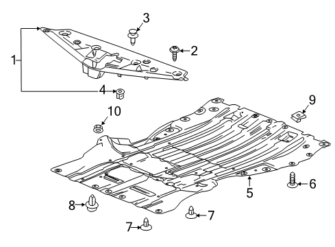 2018 Chevy Bolt EV Splash Shields Diagram