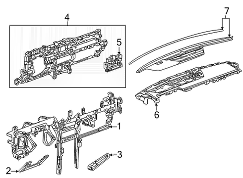 2022 GMC Hummer EV Pickup Cluster & Switches, Instrument Panel Diagram 2 - Thumbnail