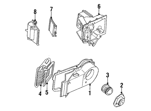 1990 Pontiac Bonneville Heater Core & Control Valve Diagram