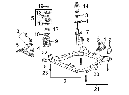 2003 Saturn Ion Front Suspension, Control Arm, Stabilizer Bar Diagram 2 - Thumbnail