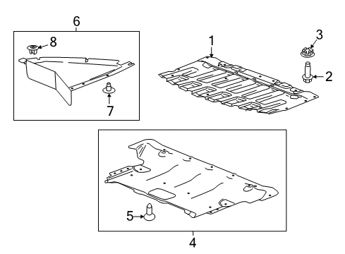 2016 Cadillac CT6 Radiator Support - Splash Shields Diagram