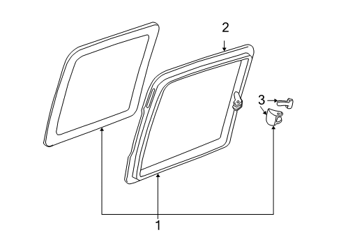 2004 Chevy Silverado 2500 Rear Door - Glass & Hardware Diagram 2 - Thumbnail