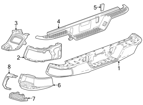 2023 GMC Canyon PAD-RR BPR FASCIA STEP *BLACK Diagram for 87854119