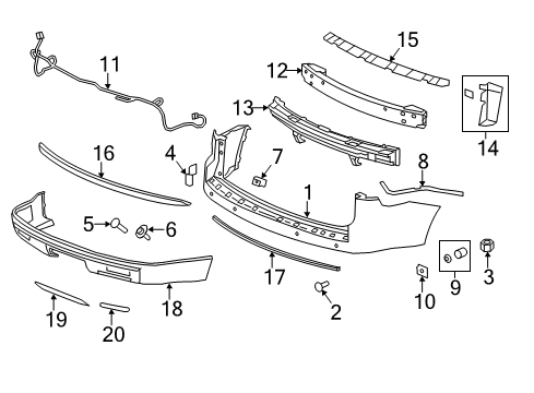 2013 GMC Acadia Rear Bumper Cover Lower *Black Diagram for 23190143