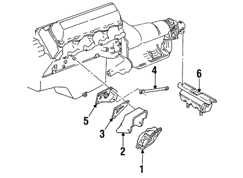 1996 Chevy K2500 Suburban Engine & Trans Mounting Diagram 3 - Thumbnail