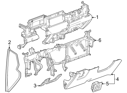 2023 GMC Canyon Cluster & Switches, Instrument Panel Diagram 1 - Thumbnail