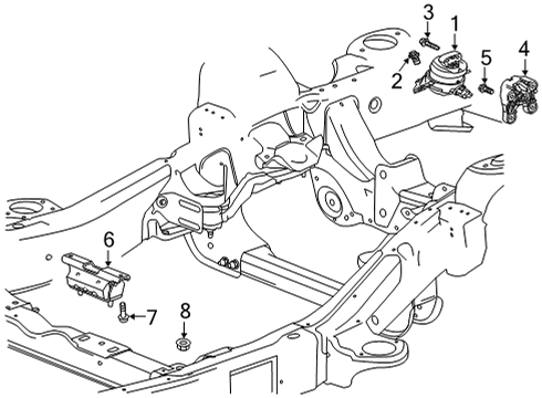 2022 GMC Sierra 1500 Engine & Trans Mounting Diagram 2 - Thumbnail