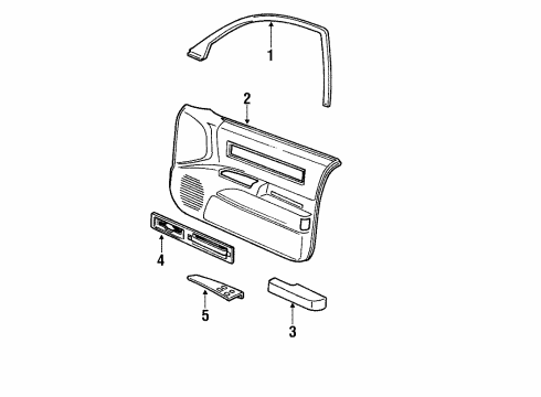 1991 Chevy Caprice Armrest Assembly, Front Side Door *Gray Diagram for 16669943