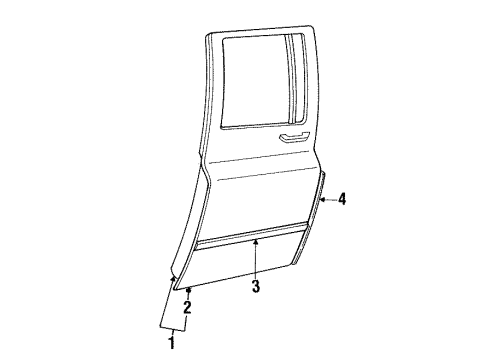 1990 GMC V3500 Rear Door, Body Diagram