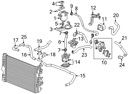 2015 Chevy Spark EV Radiator Overflow Hose Assembly Diagram for 95319226