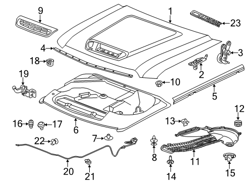 2019 GMC Sierra 2500 HD Latch Assembly, Hood Prim & Secd Diagram for 84460940