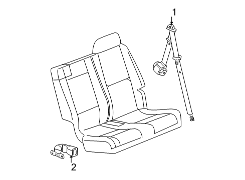 2009 Cadillac Escalade Seat Belt Diagram 5 - Thumbnail