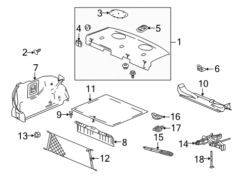 2004 Chevy Malibu Net Assembly, Convenience Bdy Side Trim *Rh Small *Black Diagram for 22705922