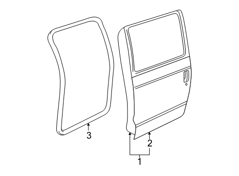 2005 Chevy Avalanche 1500 Rear Door, Body Diagram