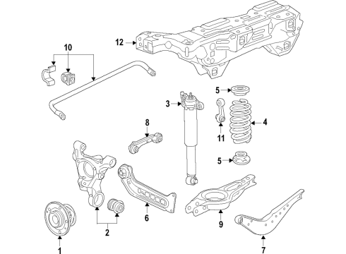 2020 Buick Regal Sportback Rear Suspension, Control Arm Diagram 5 - Thumbnail