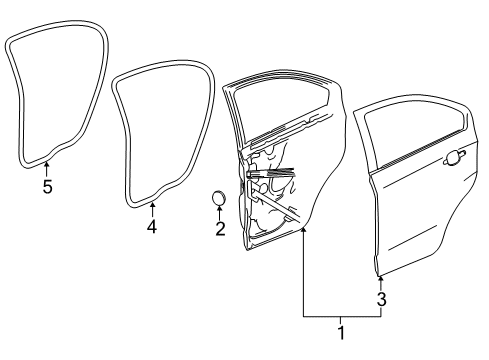 2015 Chevy Sonic Rear Door, Body Diagram 2 - Thumbnail