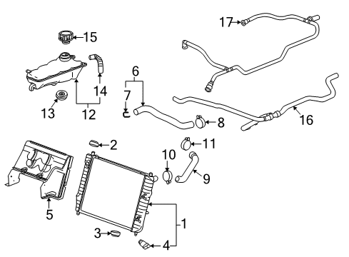 2011 Chevy Corvette Radiator & Components Diagram 1 - Thumbnail