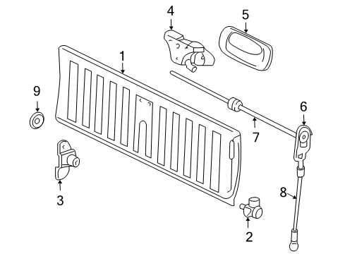 2005 Chevy Silverado 1500 HD Tail Gate, Body Diagram 1 - Thumbnail