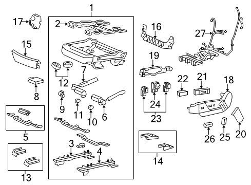 2012 Cadillac CTS Actuator Assembly, Front Seat Tilt Adjuster Diagram for 20843272