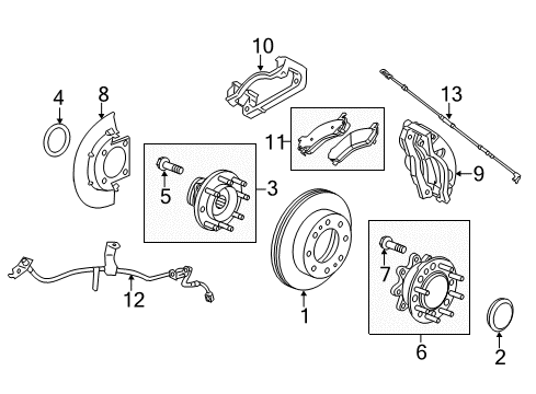 2019 GMC Sierra 2500 HD Front Brakes Diagram 3 - Thumbnail