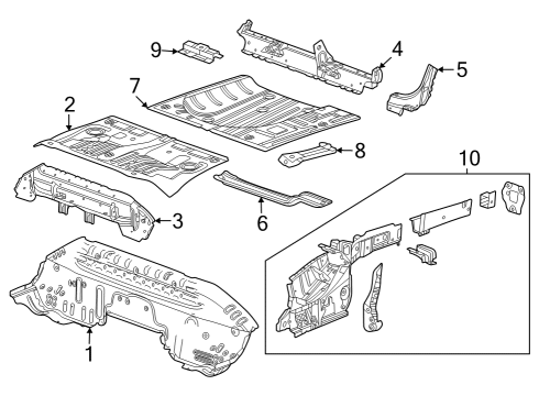 2024 Chevy Trax PANEL ASM-R/FLR RR Diagram for 60003761