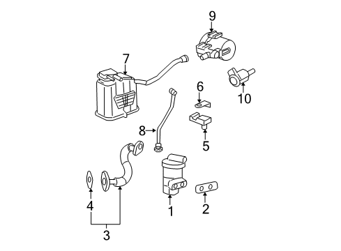 2004 Chevy Malibu Gasket, Egr Pipe Diagram for 12586608