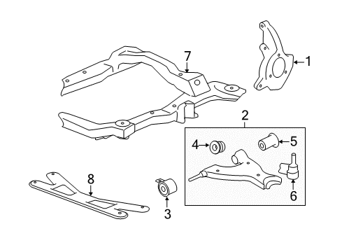 2011 GMC Acadia Front Suspension, Control Arm, Stabilizer Bar Diagram 1 - Thumbnail