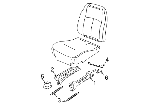 2000 Chevy Malibu Cover, Driver Seat Outer Adjuster Front Finish *Black Diagram for 22605731