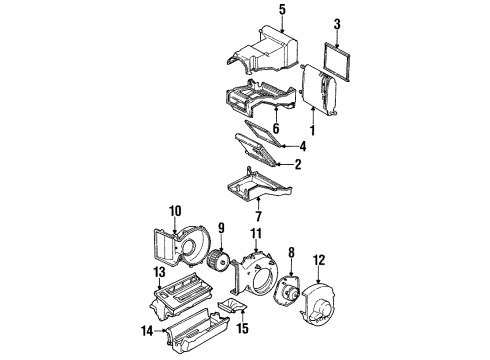 1993 GMC K2500 Suburban A/C Evaporator & Heater Components Diagram 1 - Thumbnail