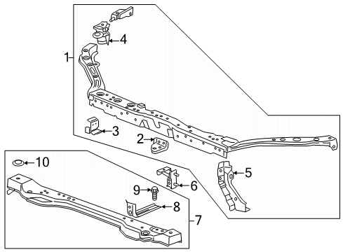 2015 Chevy Trax Bracket Assembly, Headlamp Mount Panel Diagram for 96931239