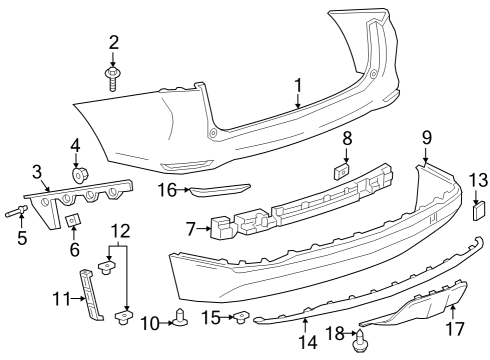 2021 Chevy Equinox Bumper & Components - Rear Diagram 1 - Thumbnail