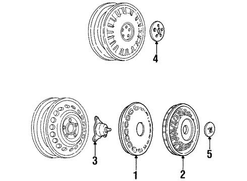 1998 Buick LeSabre Hub Cap ASSEMBLY K Diagram for 9592249