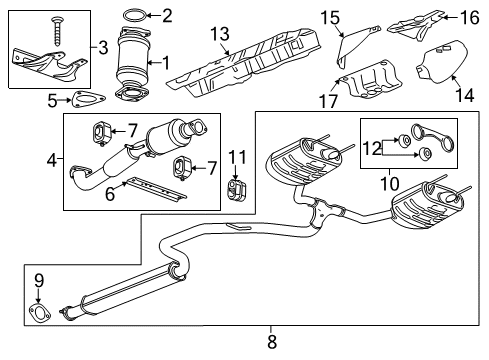 2012 Buick LaCrosse Exhaust Components Diagram 1 - Thumbnail