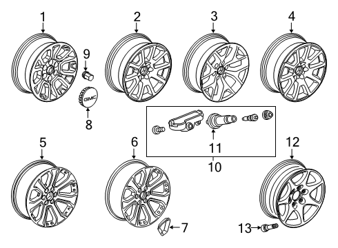 2018 GMC Yukon Wheels Diagram