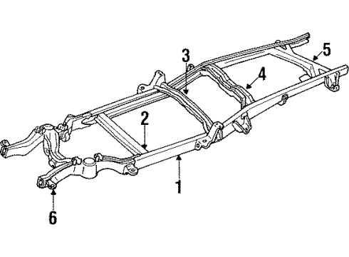 1994 Chevy K2500 Support Assembly, Trans. *Marked Print Diagram for 15654852